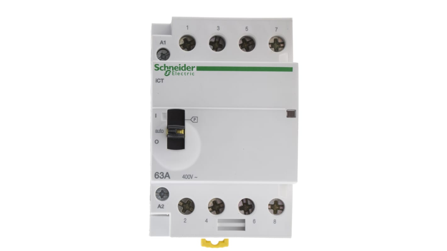 Schneider Electric Acti9 iCT iCT Contactor, 230 V ac Coil, 4-Pole, 63 A, 4NO, 400 V ac