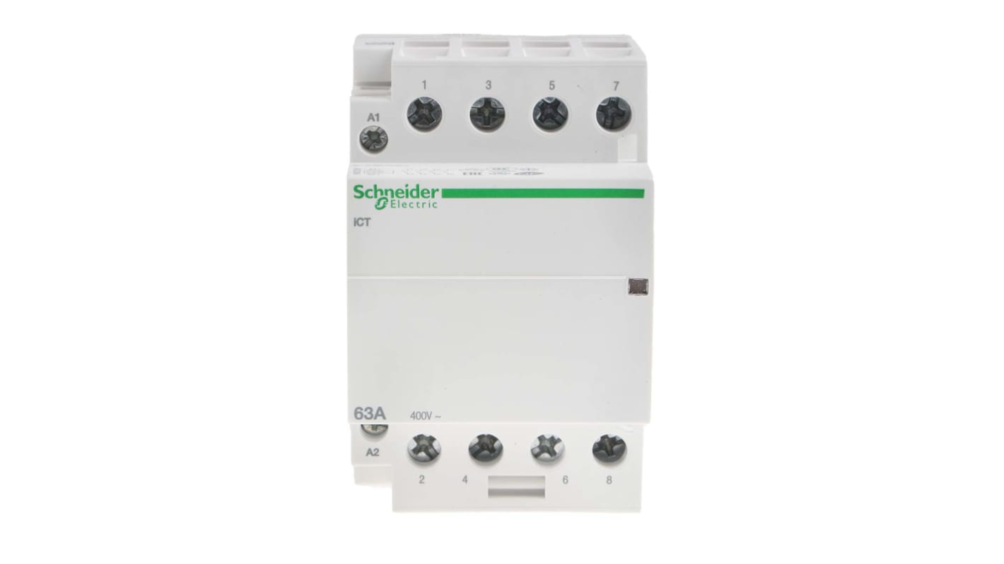 Contactor Schneider Electric Acti9 iCT iCT de 4 polos, 4 NA, 63 A, bobina 230 V ac