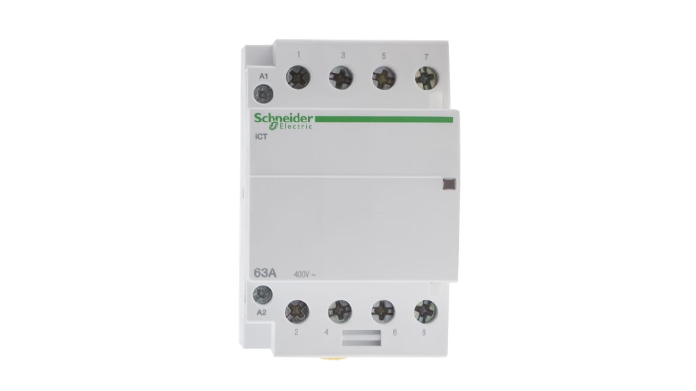 Contattore Schneider Electric, serie iCT, 4 poli, 4NO, 63 A, bobina 24 V c.a.