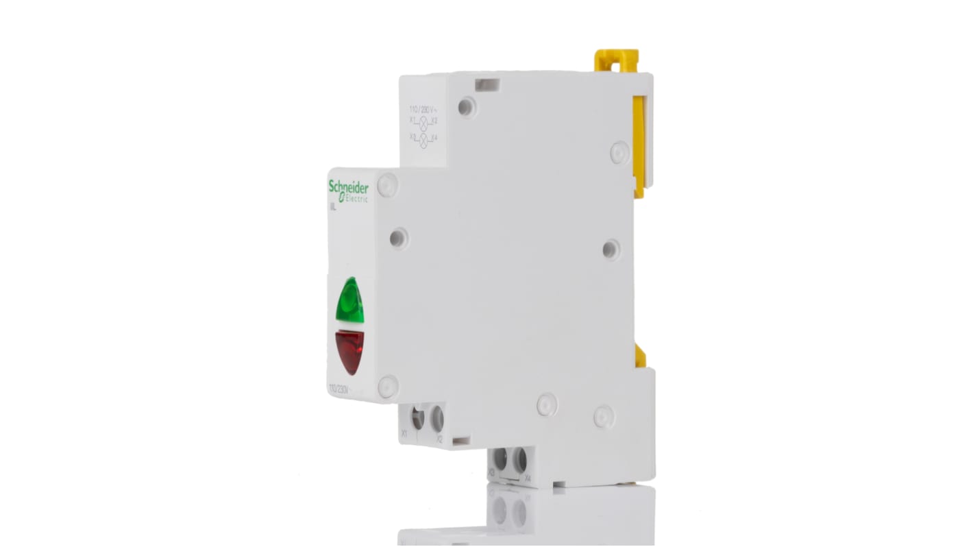 Indicateur LED Schneider Electric Rouge/vert 230V c.a., Rail DIN, Acti 9, IP2X