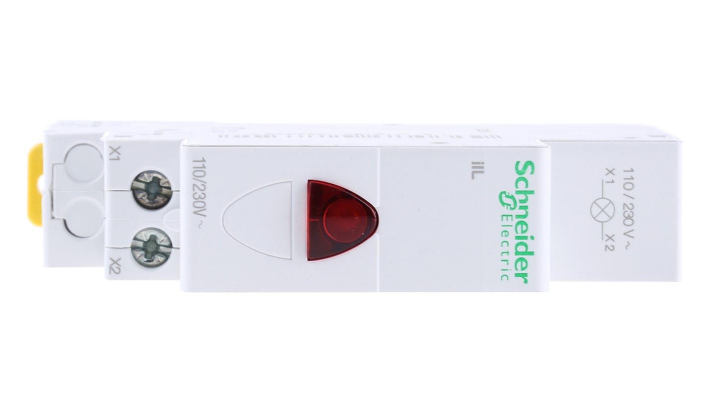 Schneider Electric, iIL, DIN Rail Red LED Indicator, IP2X, 230V ac