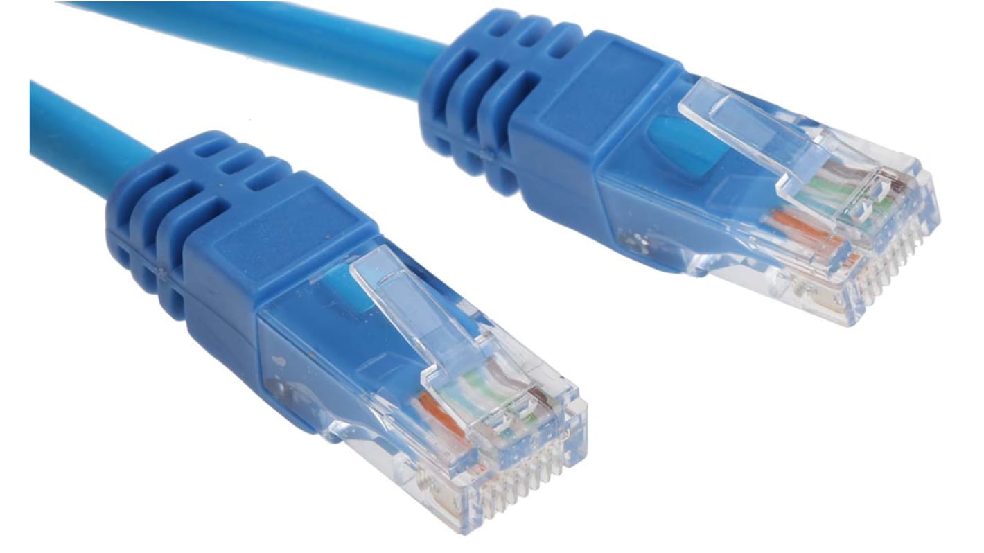 RS PRO Cat5e Male RJ45 to Male RJ45 Ethernet Cable, U/UTP, Blue LSZH Sheath, 20m