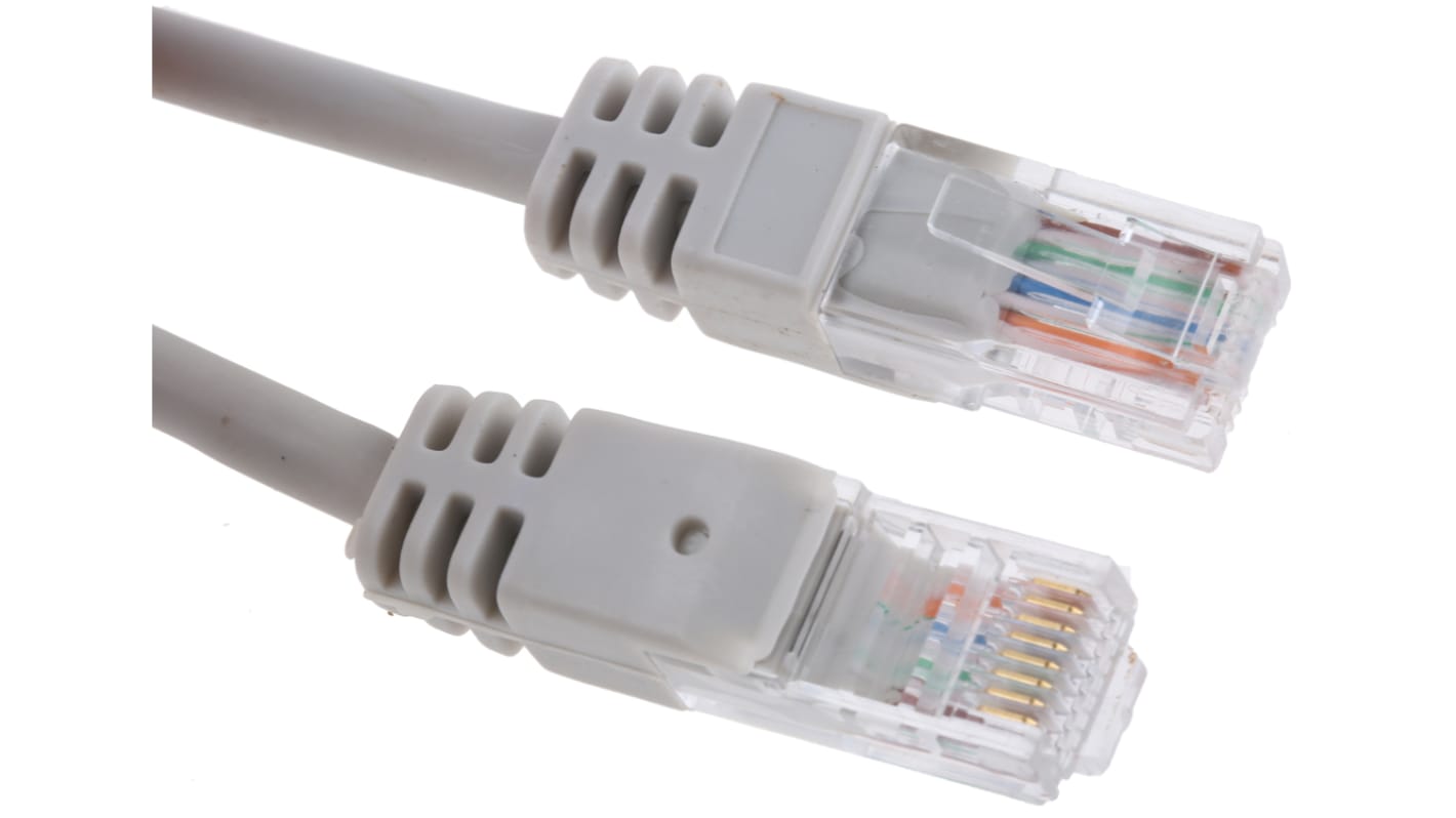 RS PRO Cat5e Male RJ45 to Male RJ45 Ethernet Cable, U/UTP, Grey LSZH Sheath, 20m