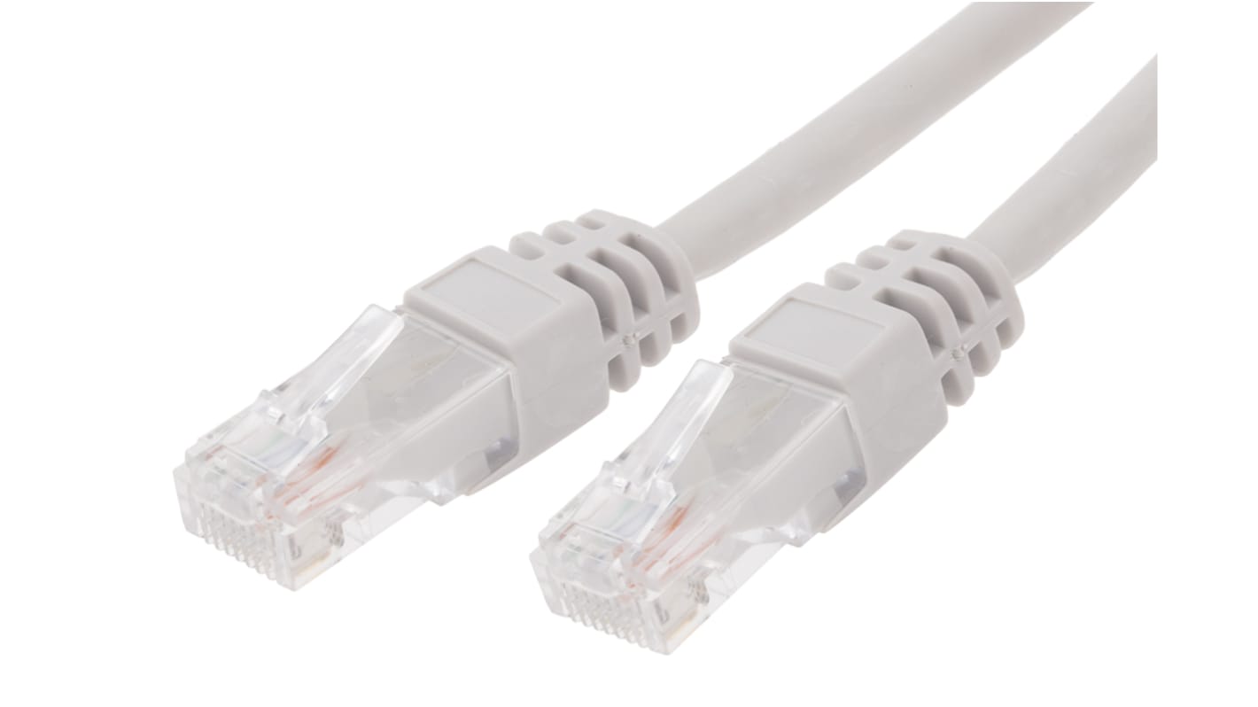 RS PRO Cat5e Male RJ45 to Male RJ45 Ethernet Cable, U/UTP, Grey LSZH Sheath, 25m