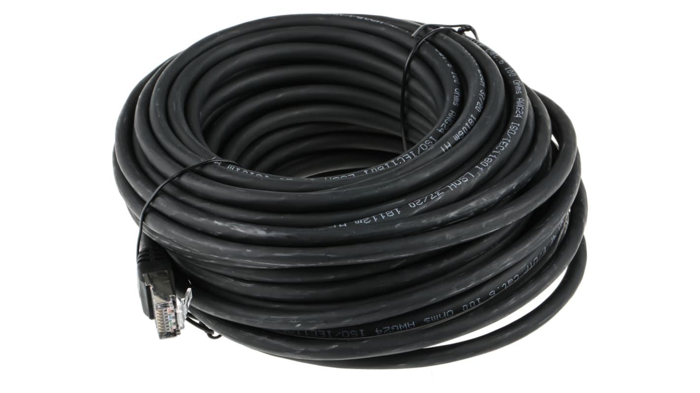 Câble Ethernet catégorie 6 F/UTP RS PRO, Noir, 15m LSZH Avec connecteur