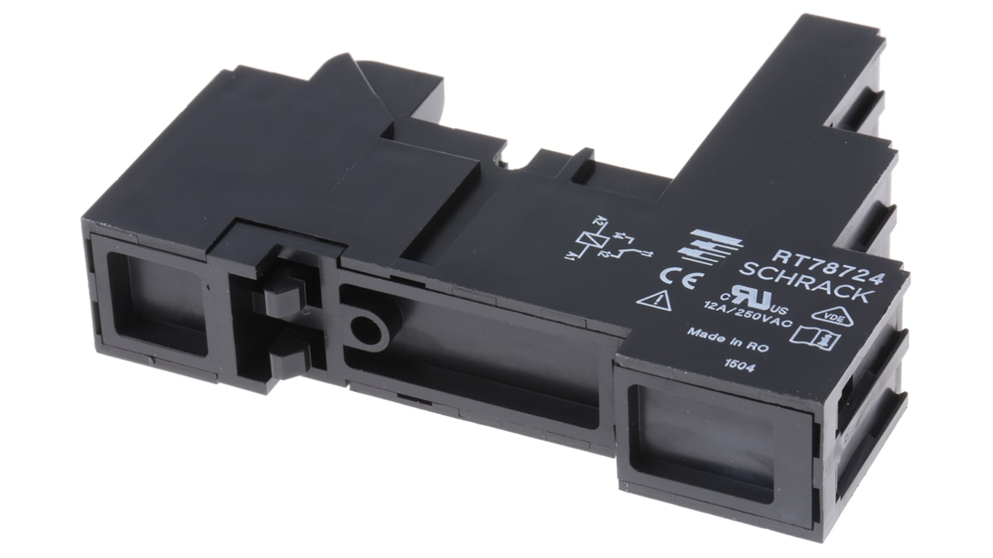 Support relais TE Connectivity 5 contacts, Rail DIN, 240V c.a., pour Série RT