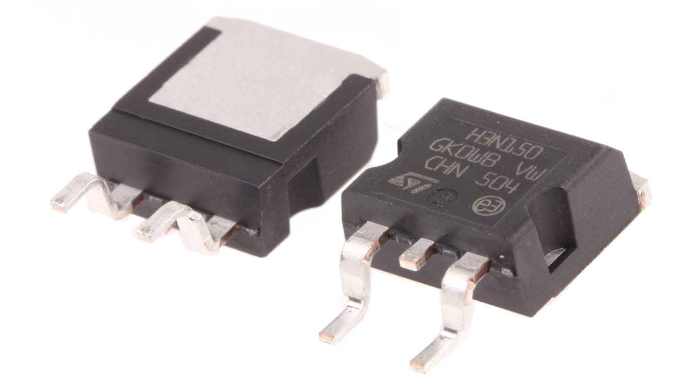 MOSFET STMicroelectronics STH3N150-2, VDSS 1.500 V, ID 2,5 A, H2PAK-2 de 3 pines, , config. Simple
