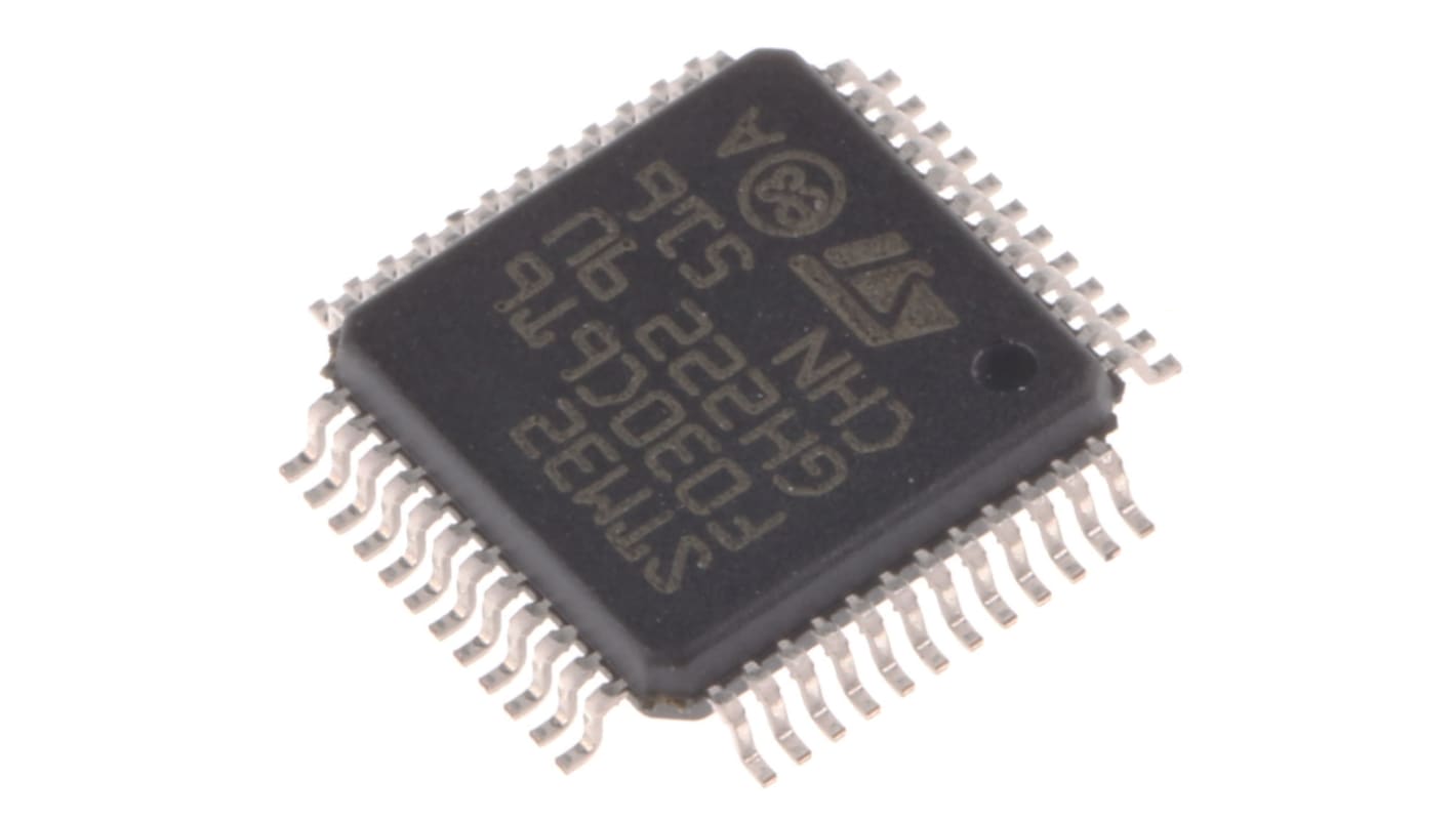 Mikrokontrolér STM32F030C6T6 32bit ARM Cortex M0 48MHz 32 kB Flash 4 kB RAM, počet kolíků: 48, LQFP