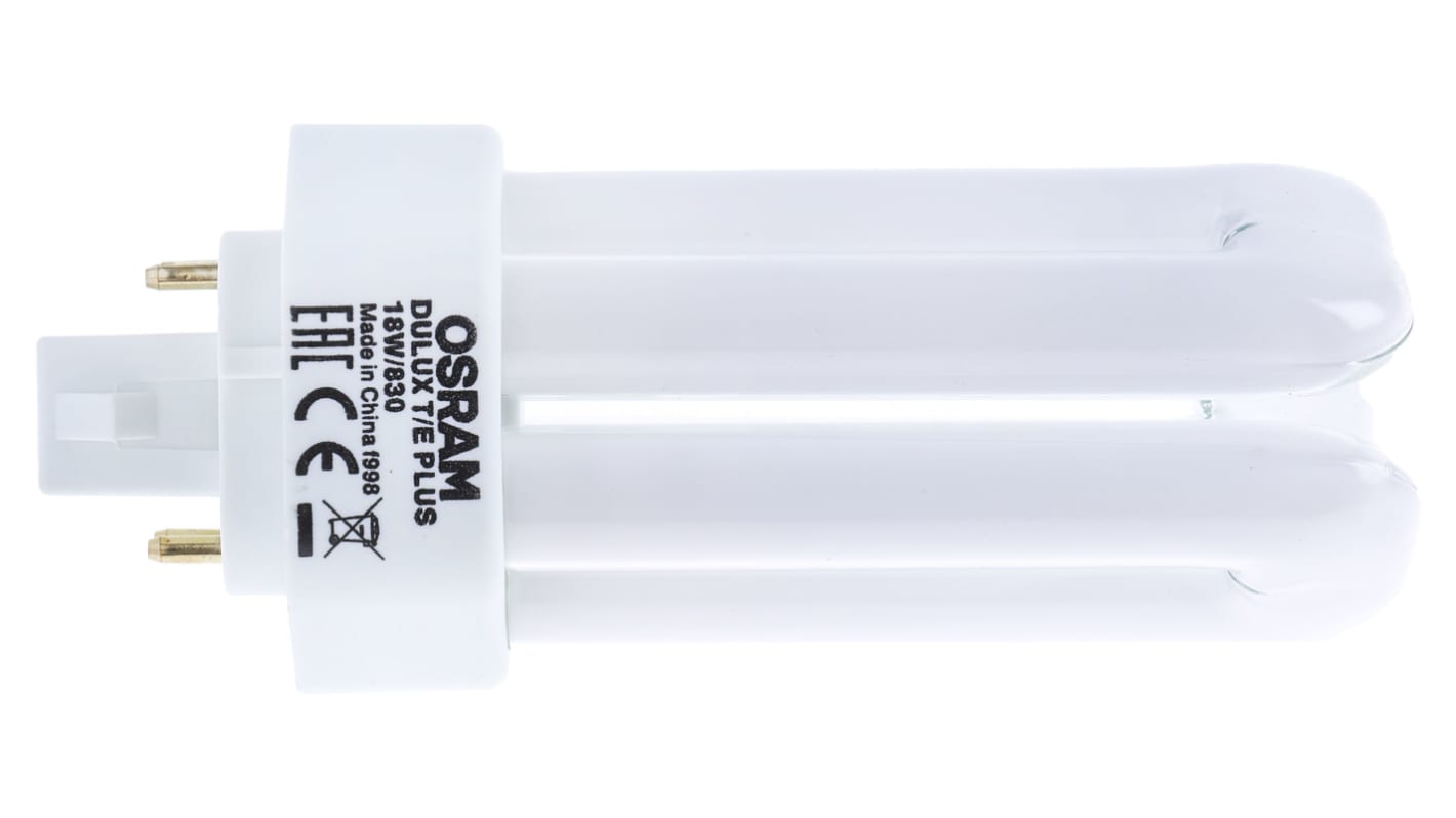 Osram Kompakt fénycső Hármas cső, 18 W, GX24q, 3000K, Meleg fehér, DULUX