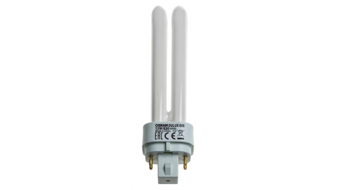 Bombilla CFL Osram 4 Tubos, 13 W G24q-1 131 mm, 3000K, Blanco Cálido