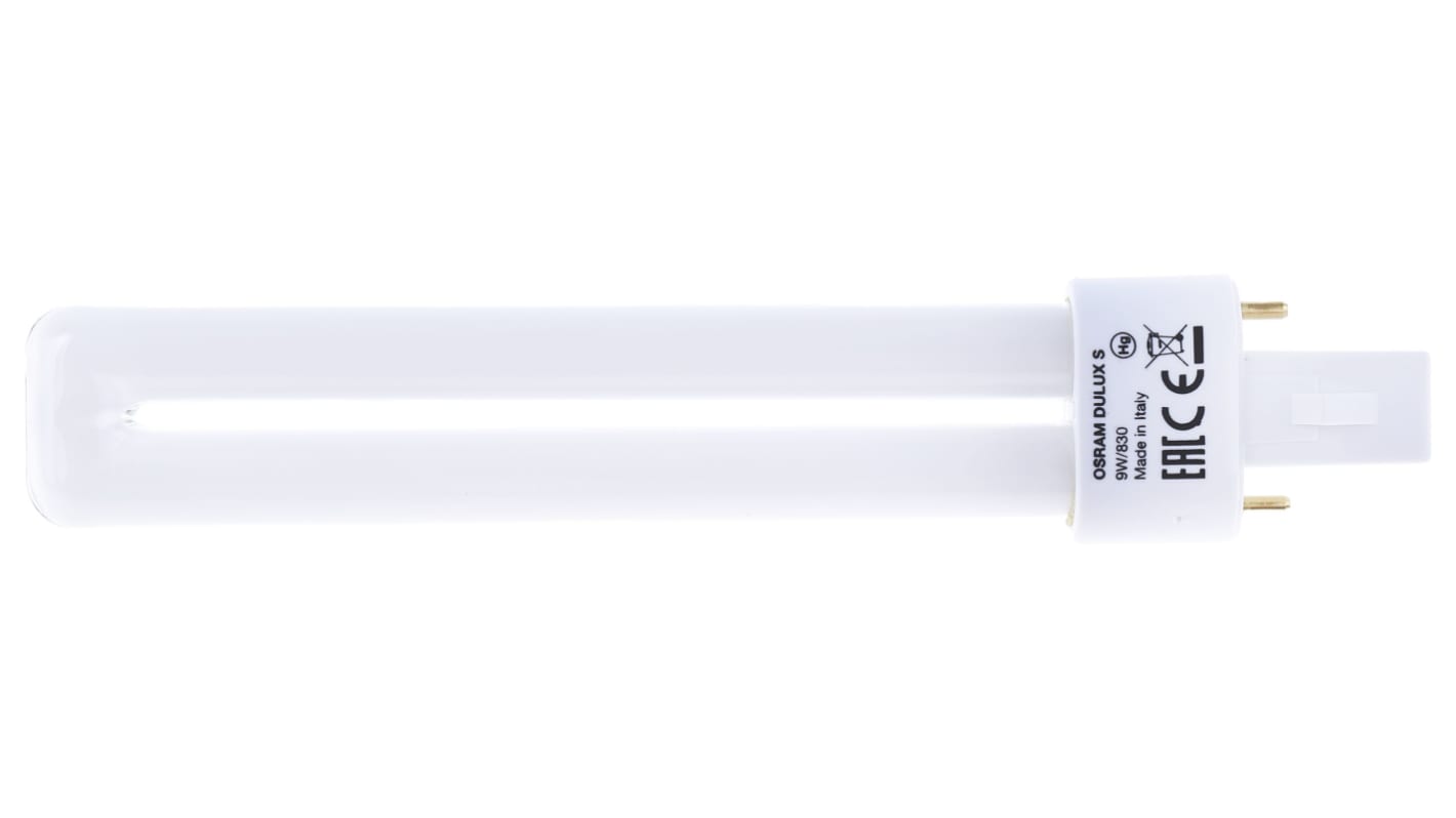 Ampoule fluocompacte G23, 9 W, 3000K, Forme Quadruple tube, Blanc chaud