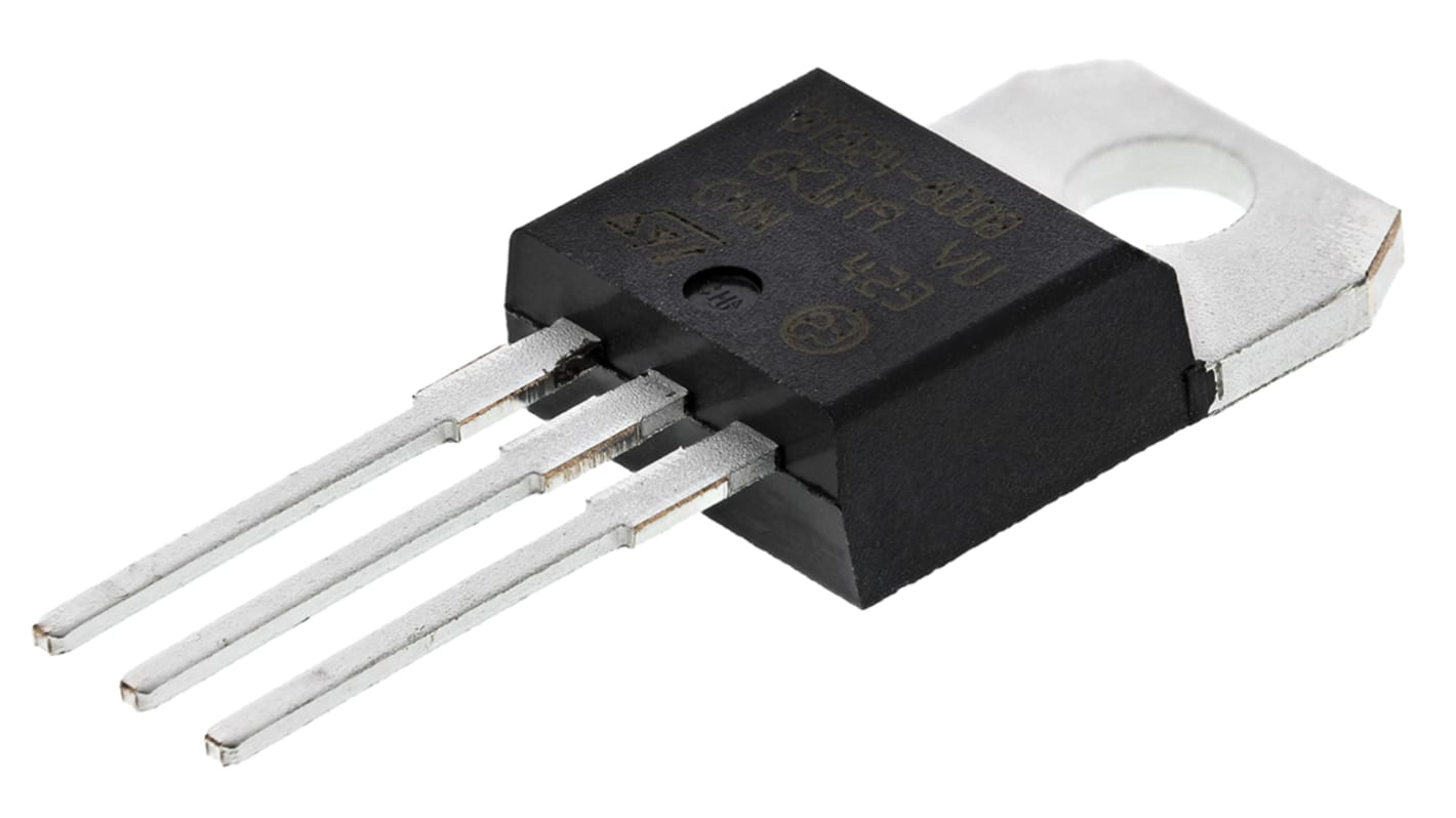 STMicroelectronics Through Hole, 3-pin, TRIAC, 800V, Gate Trigger 1.3V 600V