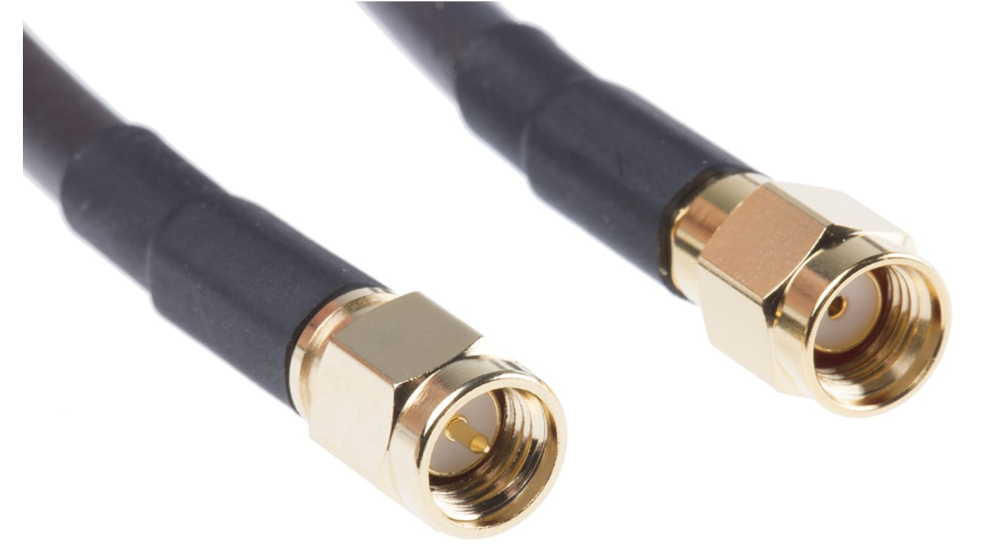 Mobilemark Male SMA to Male RP-SMA Coaxial Cable, 3m, RF195 Coaxial, Terminated