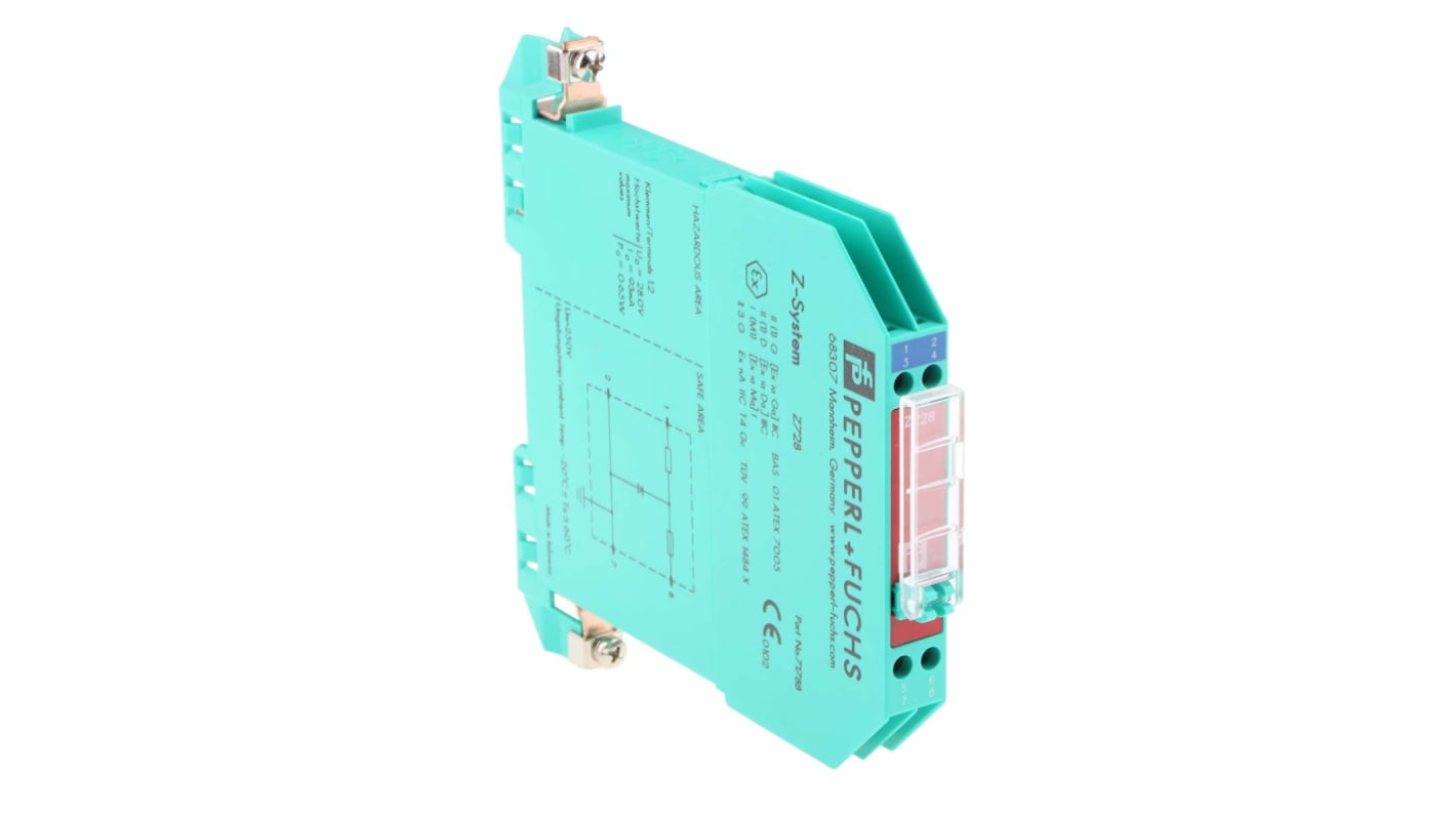 Pepperl + Fuchs Zenerbarriere 1-kanalig 26.9V dc ATEX 93mA max. 250V Zenerbarriere