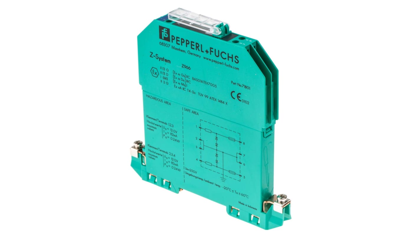 Pepperl + Fuchs Zenerbarriere 2-kanalig 11.1V ac ATEX 82mA max. 250V Zenerbarriere