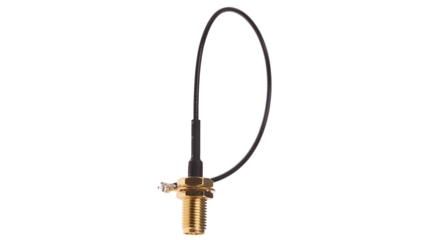 Cable coaxial RF RS PRO, 50 Ω, con. A: RP-SMA, Hembra, con. B: U.FL, Hembra, long. 150mm, funda de Compuesto sin