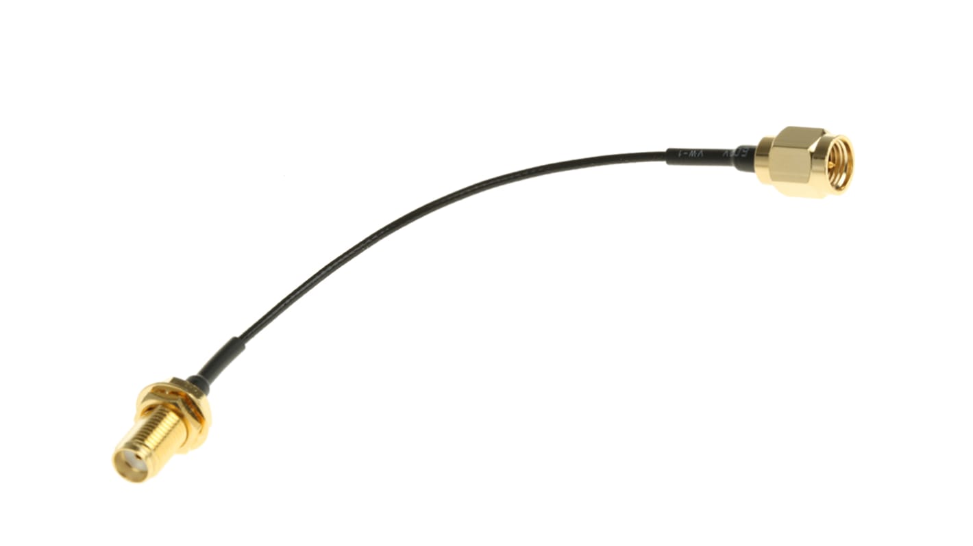 Câble coaxial RS PRO, RF, SMA, / SMA, 100mm, Noir