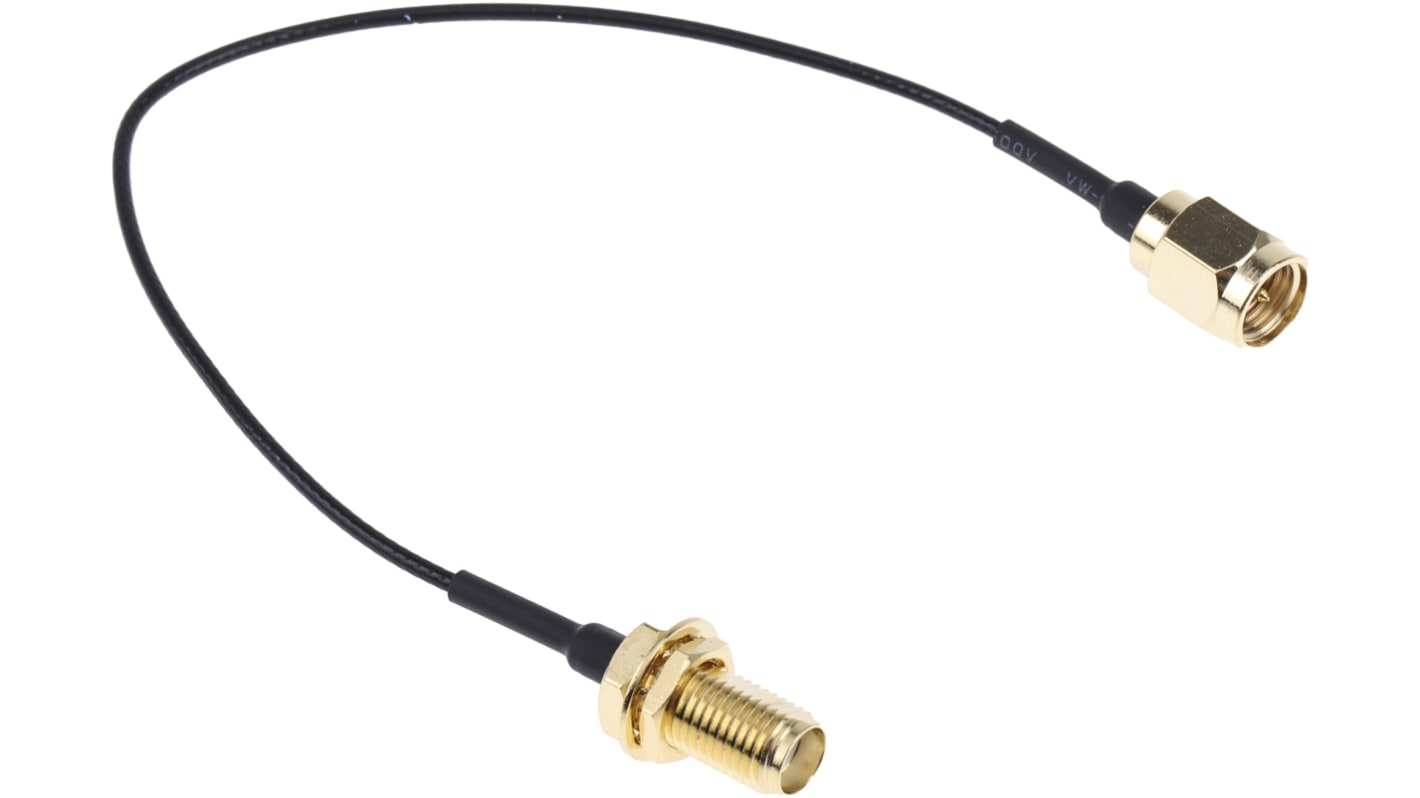 Koaxiální kabel RF, Černá, A: SMA, B: SMA 150mm RS PRO S koncovkou