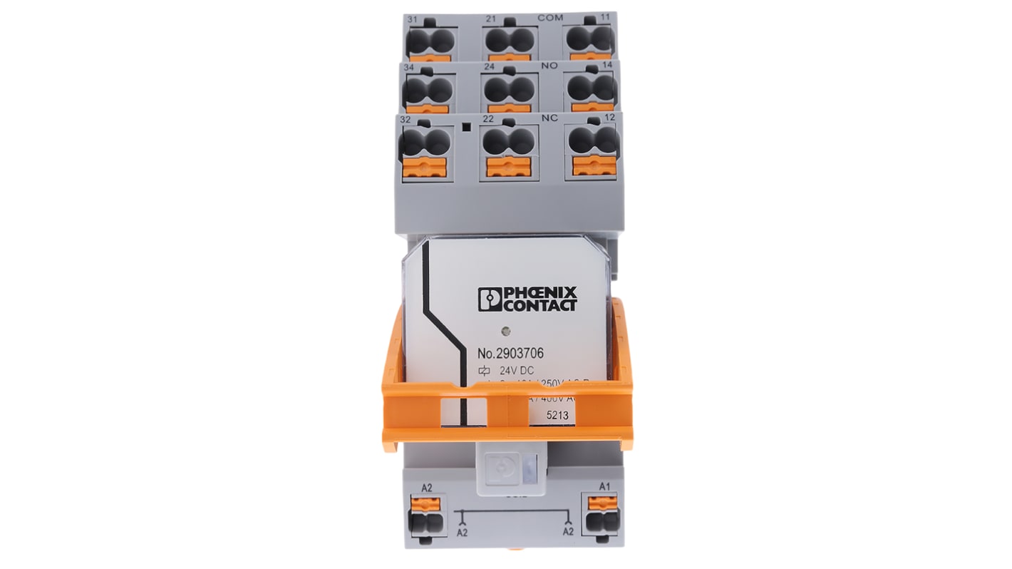 Phoenix Contact RIF Series Interface Relay, DIN Rail Mount, 24V dc Coil, 3P-NO, 3-Pole