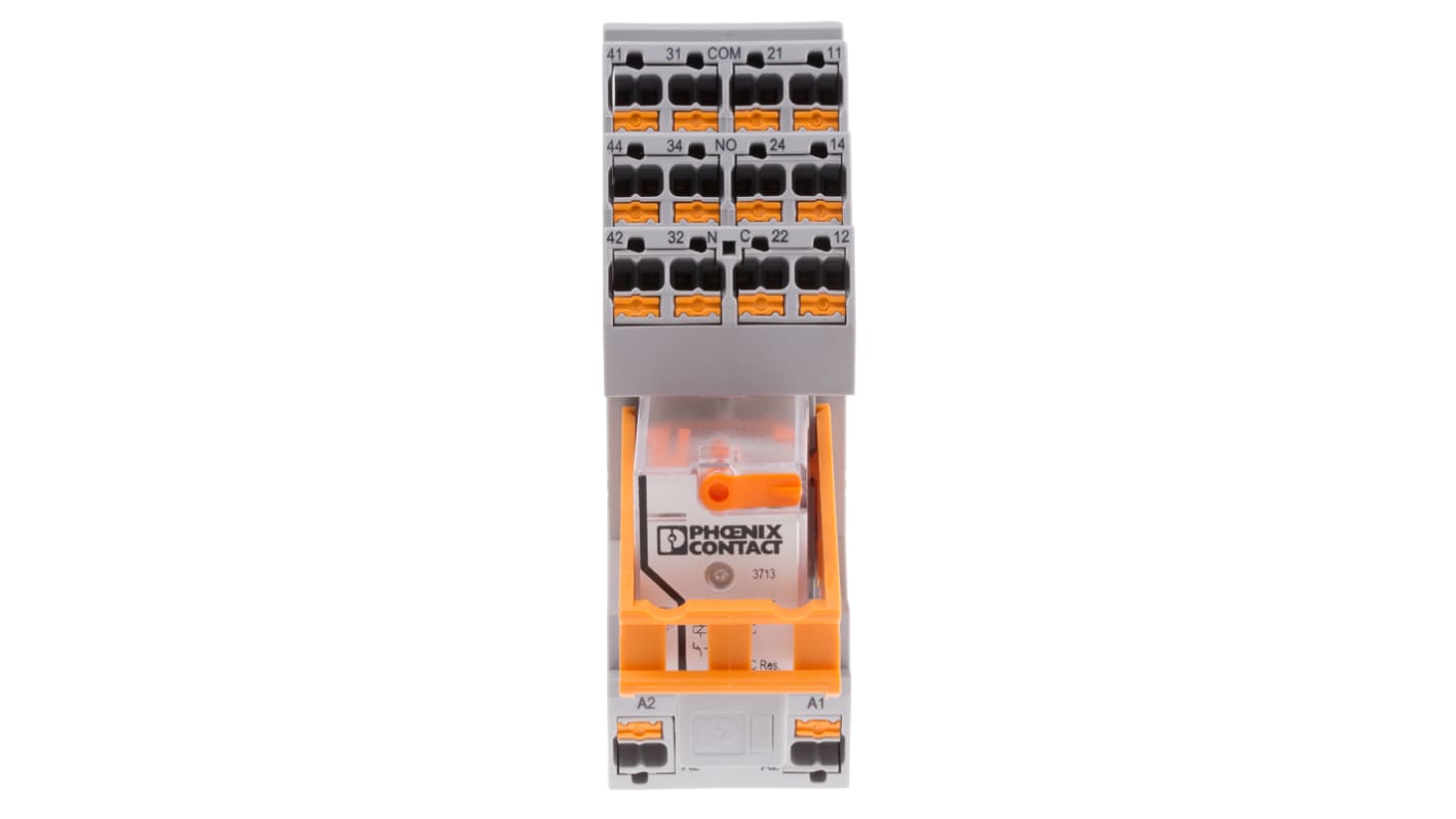 Phoenix Contact DIN Rail Power Relay, 120V ac Coil, 30A Switching Current, DPDT