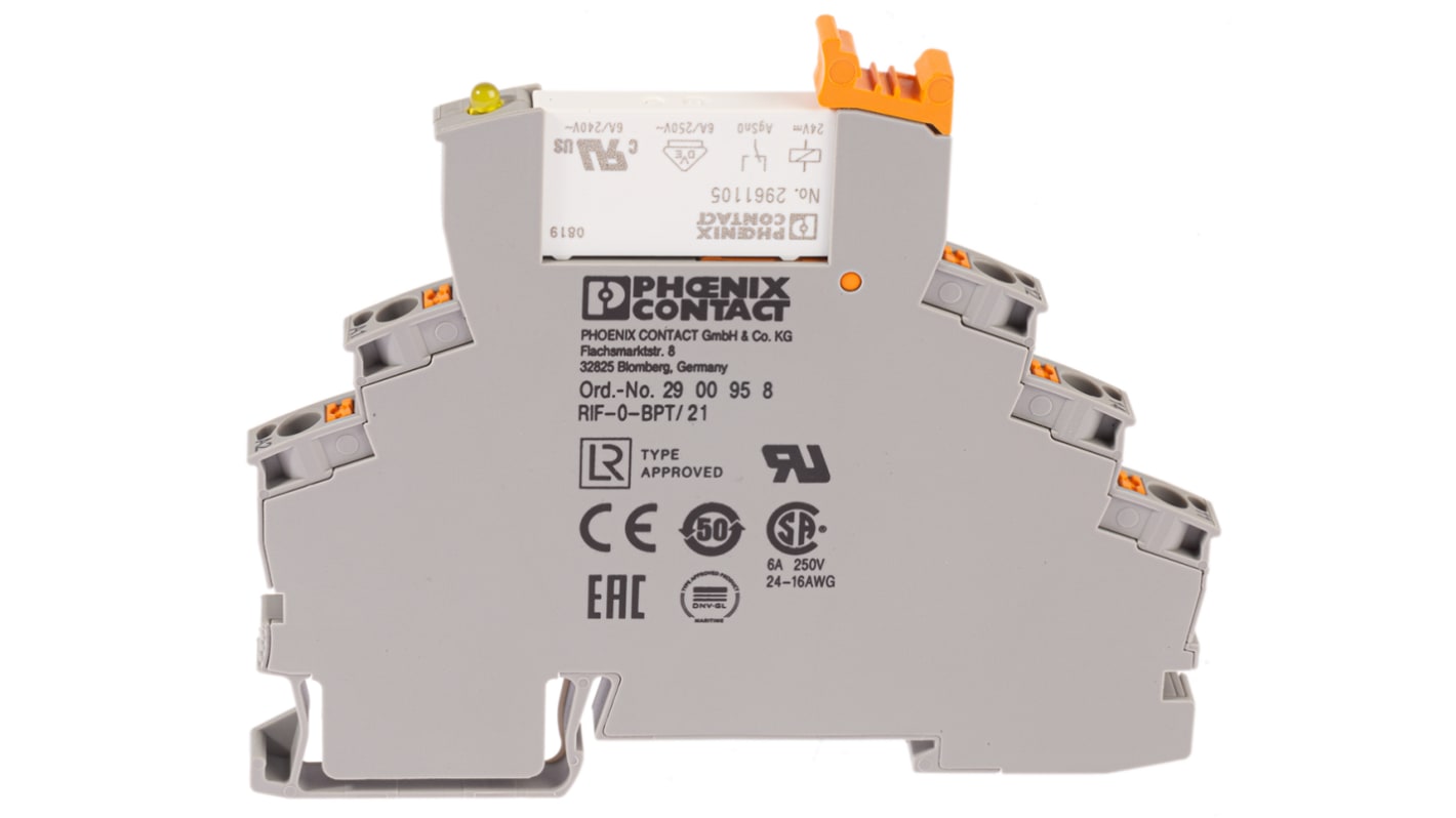 Relais d'interface Phoenix Contact RIF-0-RPT-24DC/21, 24V c.c., 1 RT, montage Rail DIN