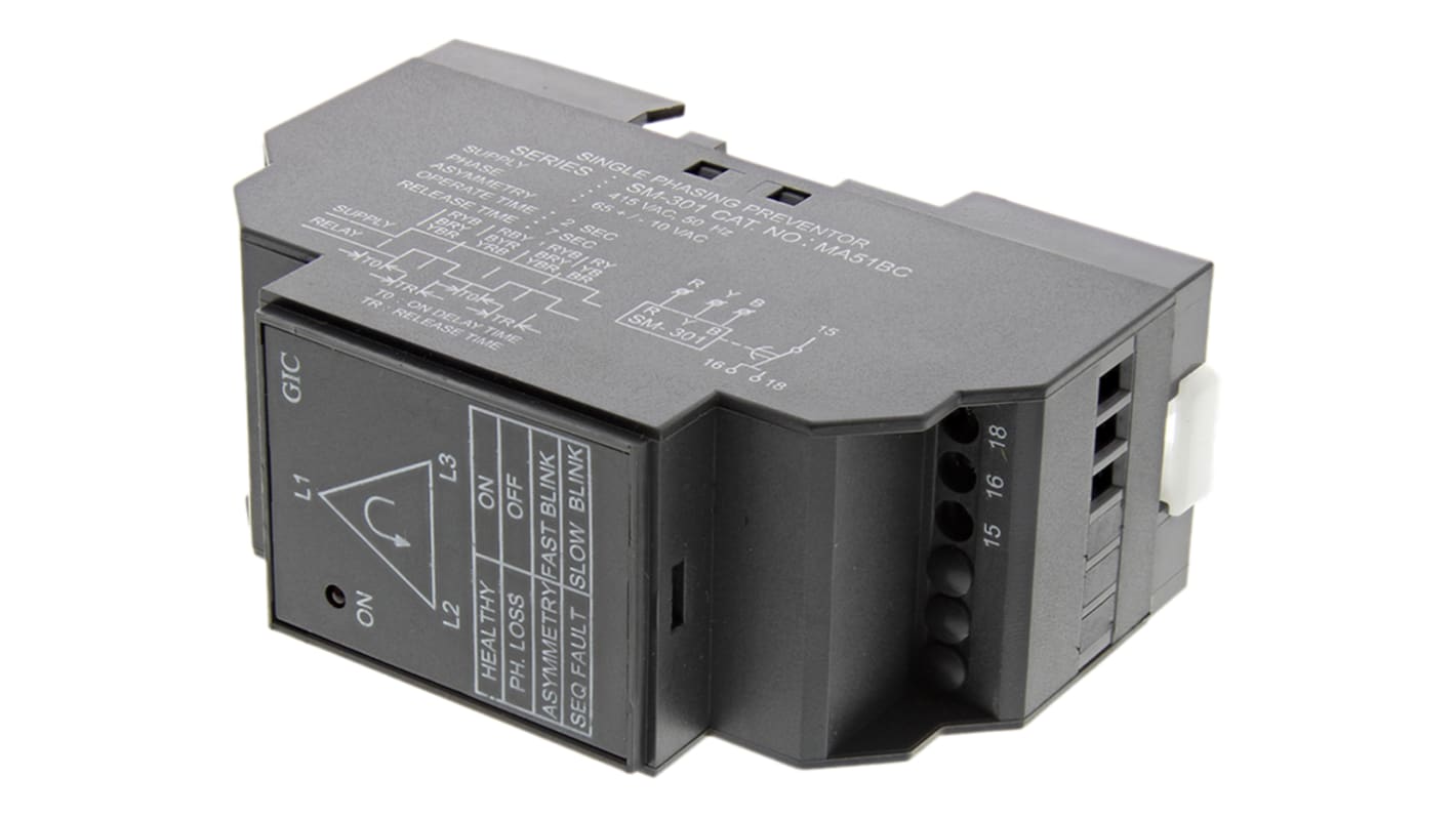MA51BC GIC Voltage Monitoring Relay, 3 Phase, SPDT, DIN Rail RS
