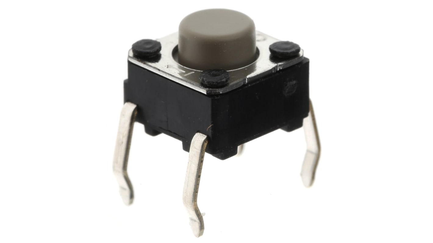 Grey Plunger Tactile Switch, SPST 50 mA @ 24 V dc 0.7mm