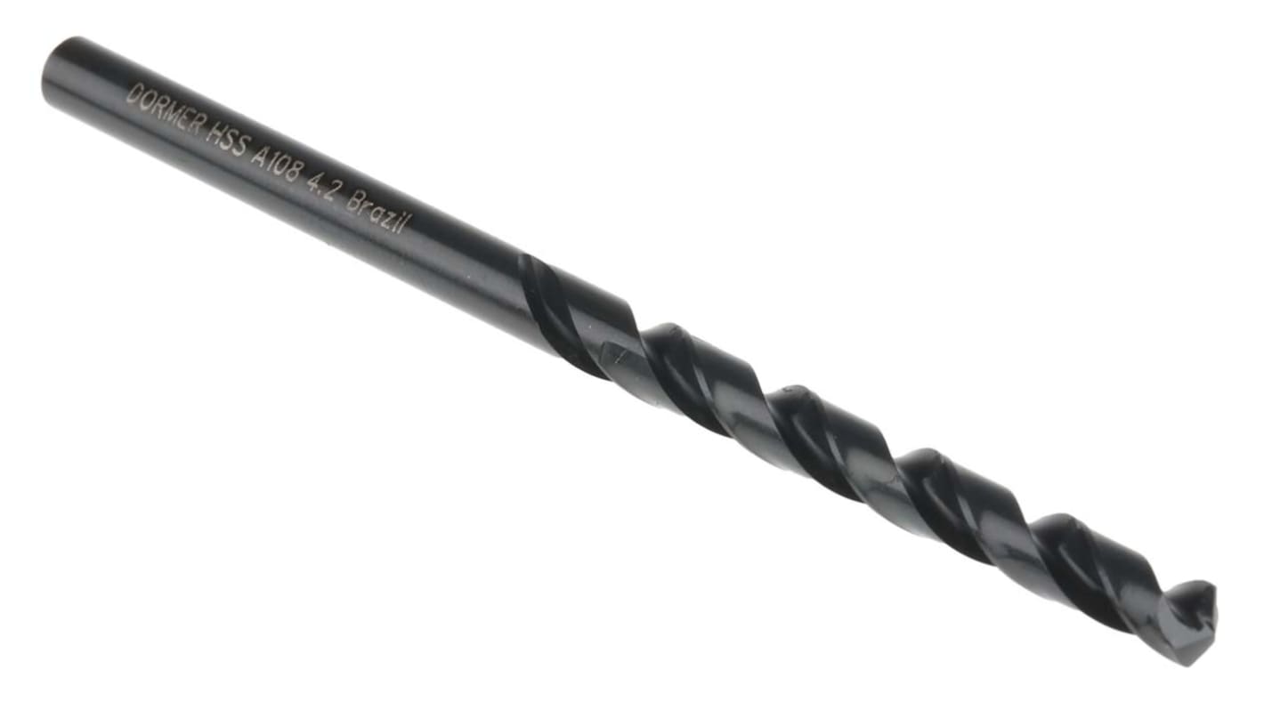 Dormer A108 Series HSS Twist Drill Bit, 4.2mm Diameter, 75 mm Overall