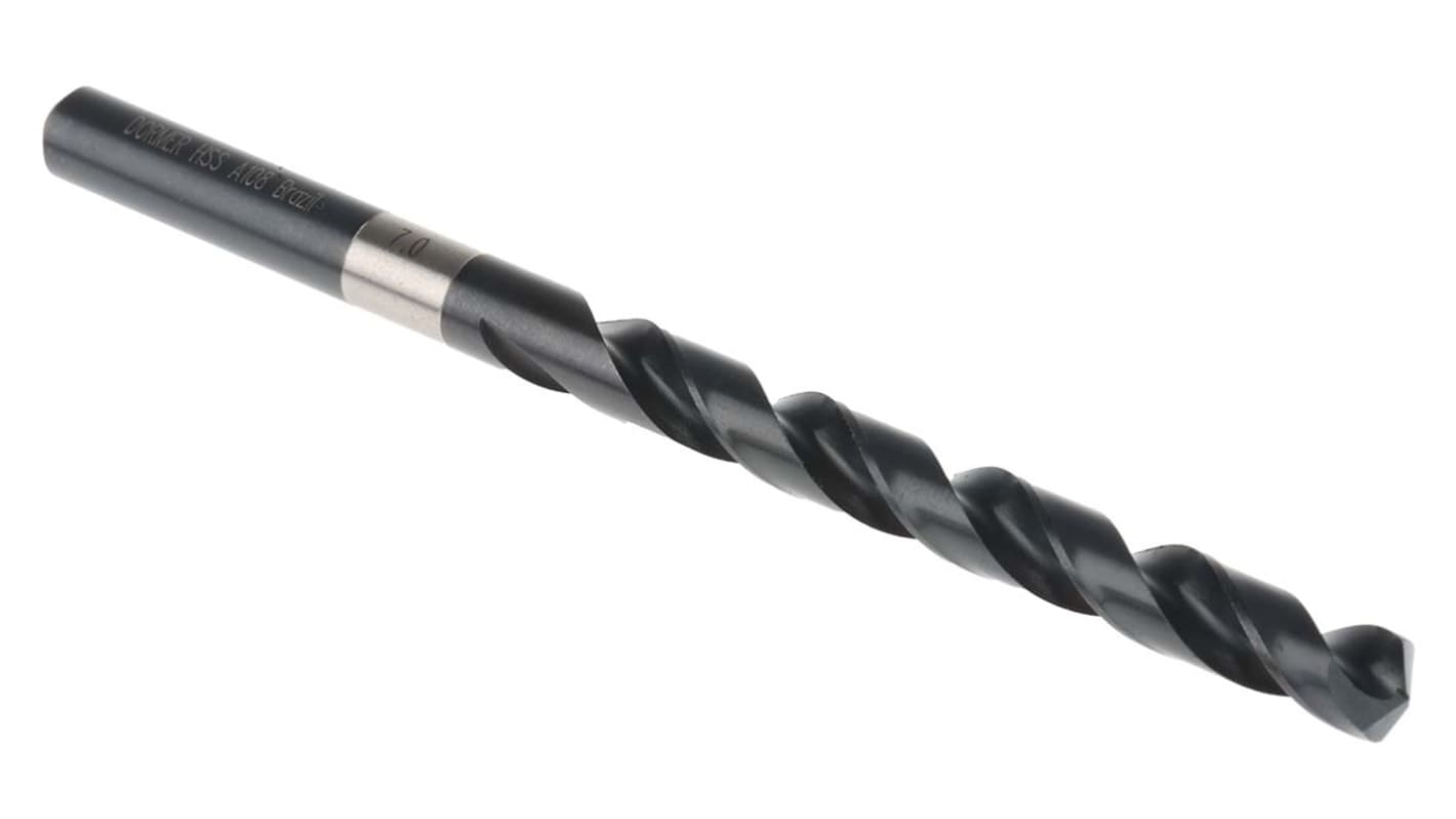 Dormer A108 Series HSS Twist Drill Bit for Stainless Steel, 7mm Diameter, 109 mm Overall