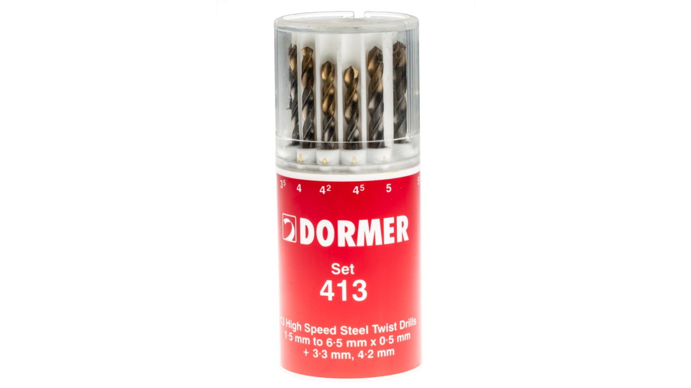 A094413 Dormer 13Piece Twist Drill Bit Set for MultiMaterial, 6.5mm