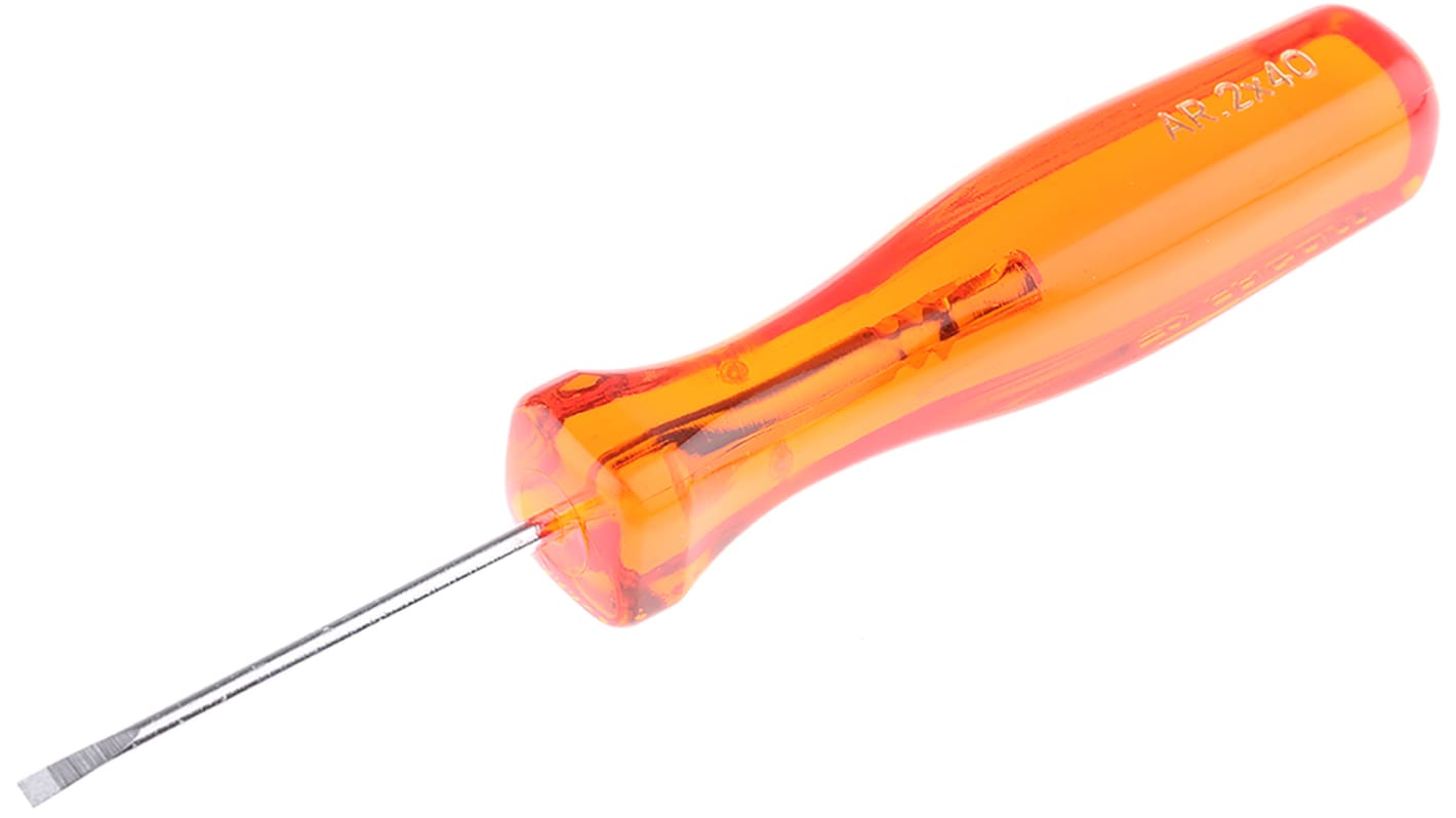 Facom Slotted  Screwdriver, 2 x 0.4 mm Tip, 40 mm Blade, 110 mm Overall