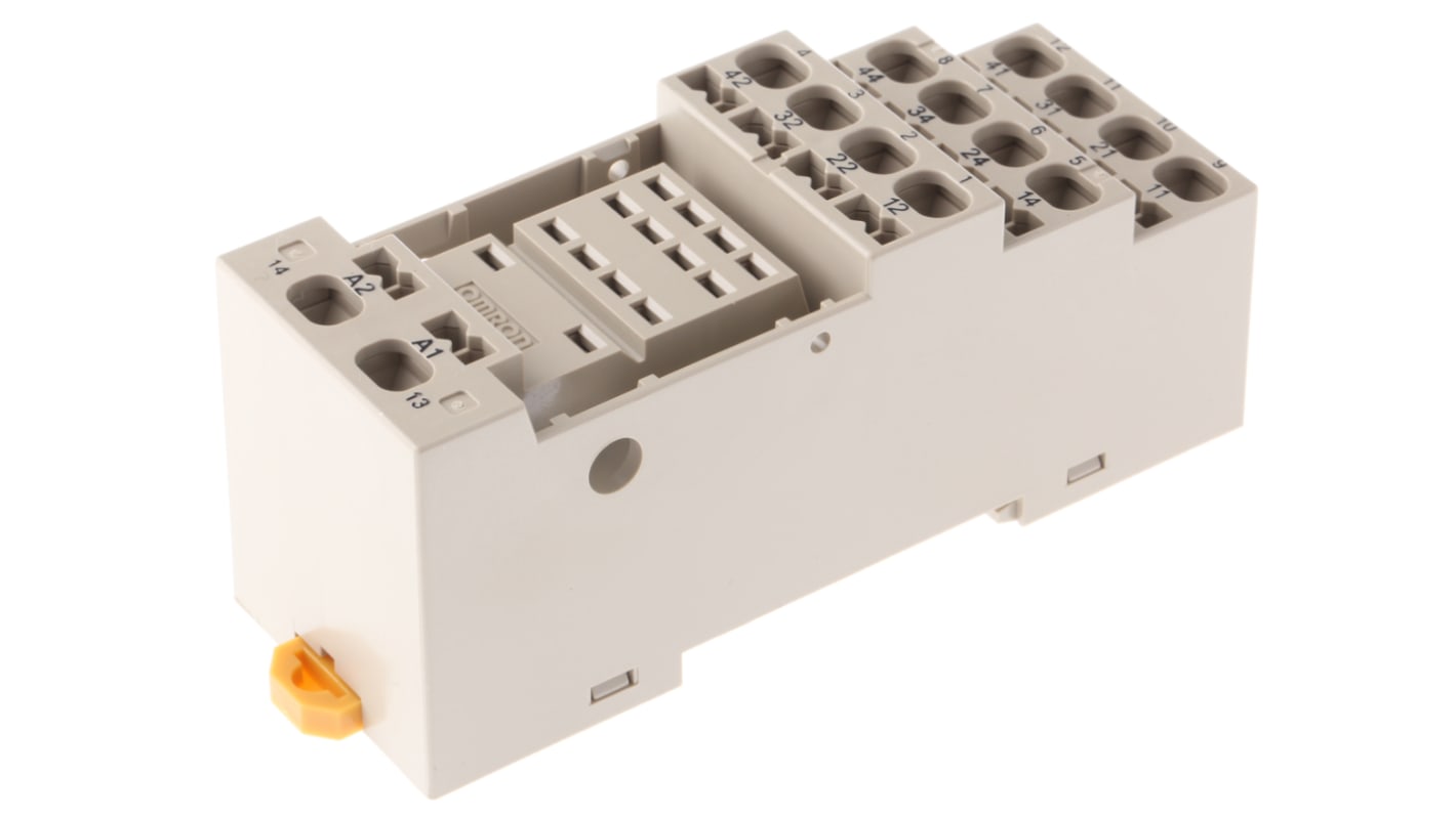 Omron 14 Pin 250V ac DIN Rail Relay Socket, for use with MY2 Series, MY4 Series