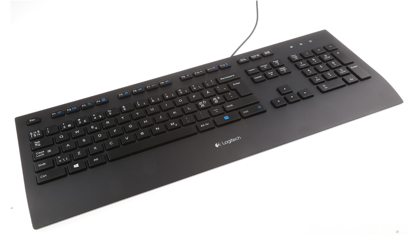 Logitech Wired USB Keyboard, Nordic, Black