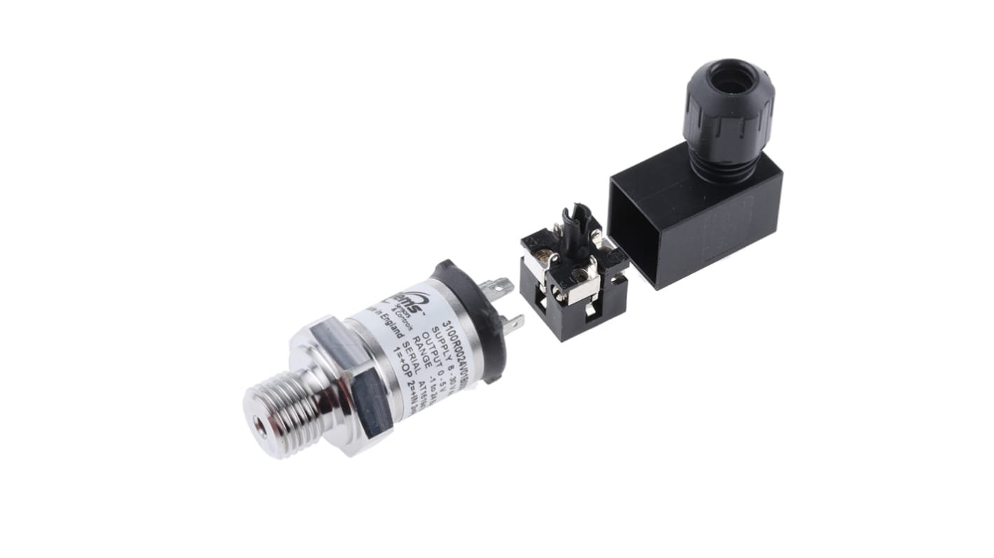 Gems Sensors Pressure Sensor, -1bar Min, 24bar Max, Voltage Output, Relative Reading