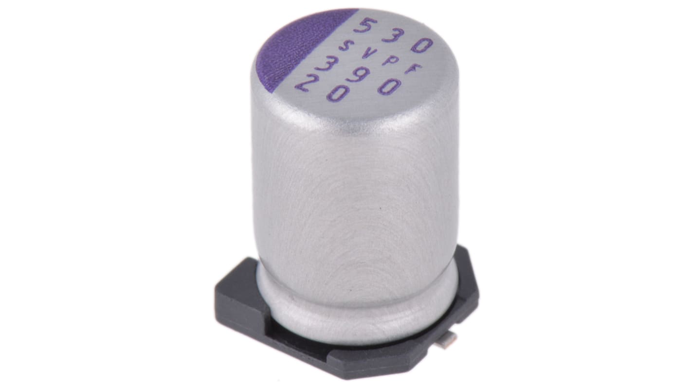 Panasonic 390μF Surface Mount Polymer Capacitor, 20V dc