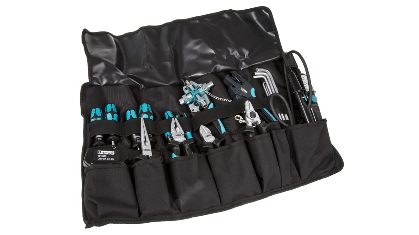 1200075 | Phoenix Contact 18 Piece Electricians Tool Kit with Roll, VDE ...