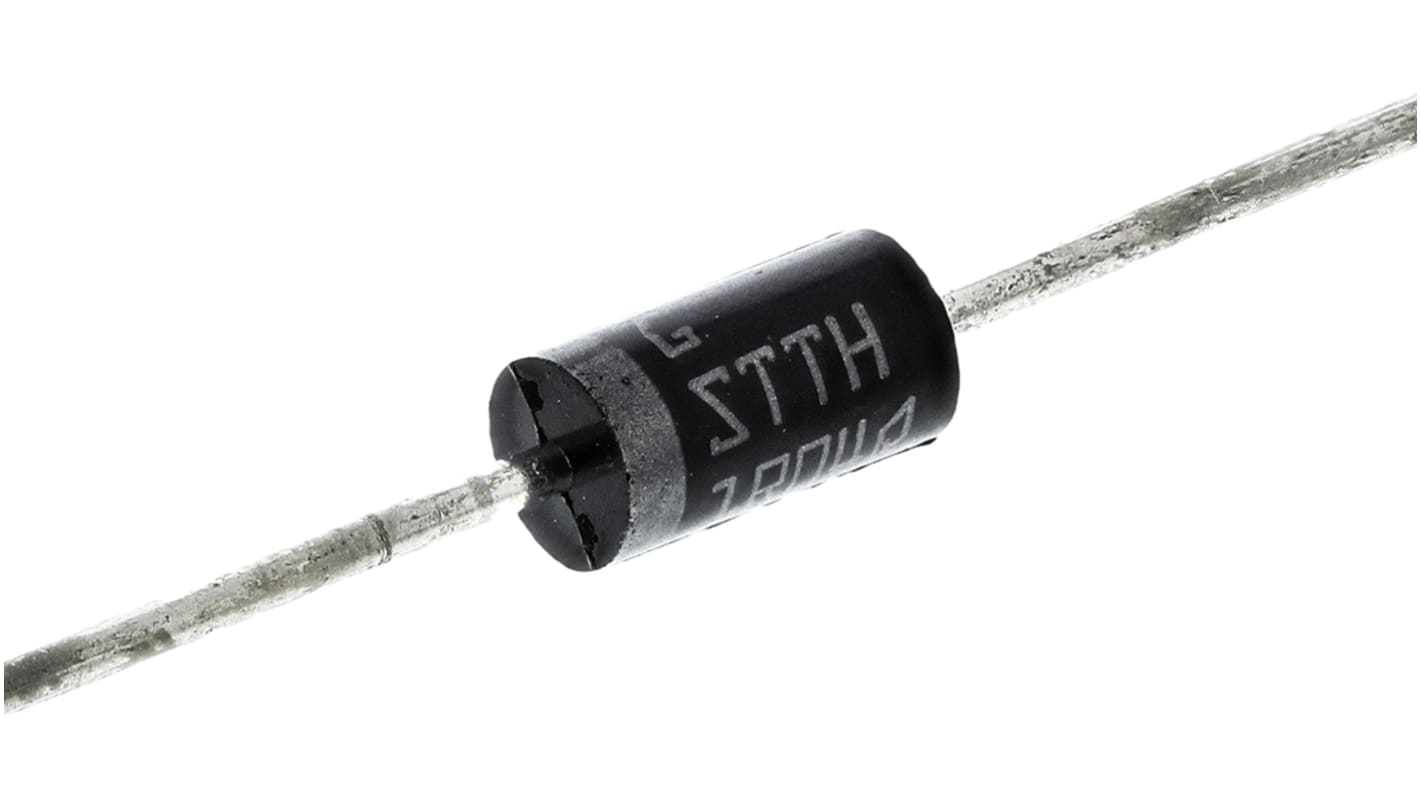 STMicroelectronics STTH1R04QRL kapcsolódióda 1A, 400V Szilícium átmenet, 2-tüskés, DO-15 1.5V