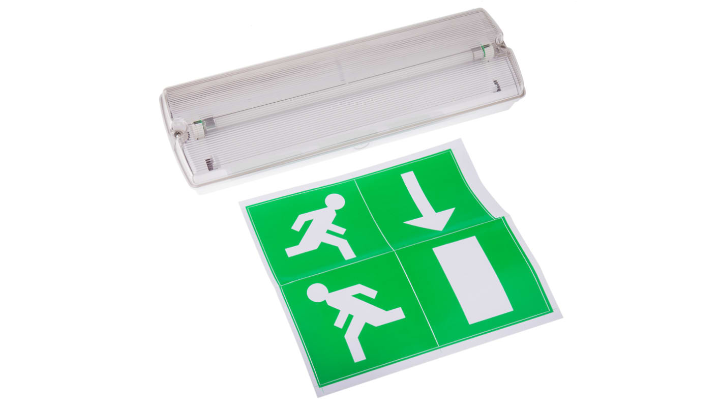 Lampada di emergenza Fluorescente RS PRO, L. 352 mm, 8 W, 200 lm, autonomia 3h