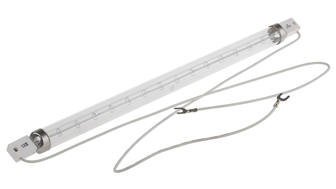Infrazářič, 1500 W, objímka žárovky: SK15, 230 V, délka: 350 mm, průměr: 20mm barva povrchu čirá RS PRO