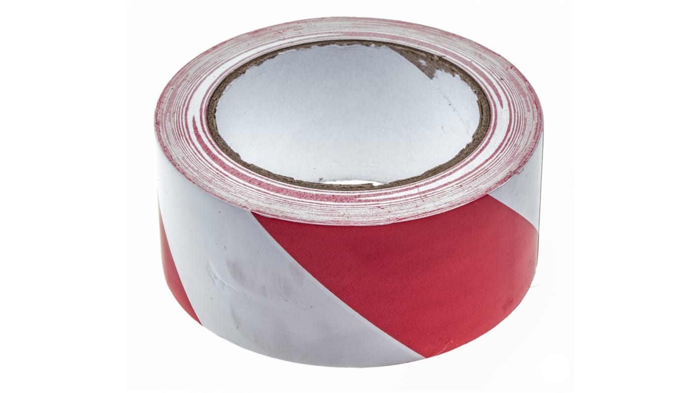 Ruban de Signalisation Rouge/Blanc RS PRO, 50mm x 33m x 0.15mm