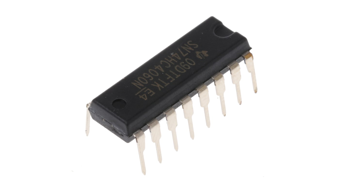 Texas Instruments SN74HC4060N 14-stage Through Hole Binary Counter 74HC, 16-Pin PDIP