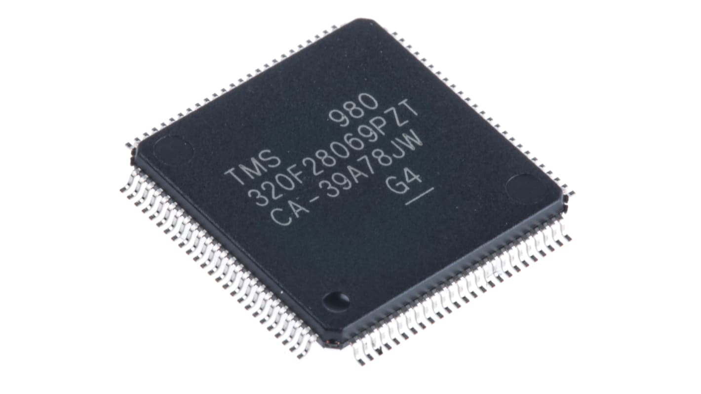 Texas Instruments TMS320F28069PZT, 32bit C28x Microcontroller, Piccolo, 90MHz, 128 kB Flash, 100-Pin LQFP