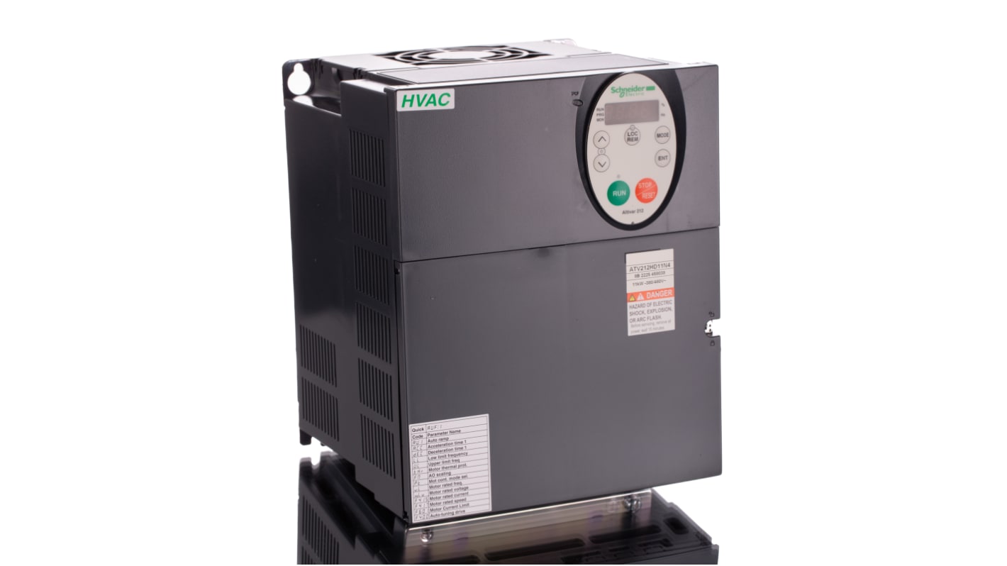 Schneider Electric Inverter Drive, 11 kW, 3 Phase, 400 V ac, 21.1 A, ATV 212 Series