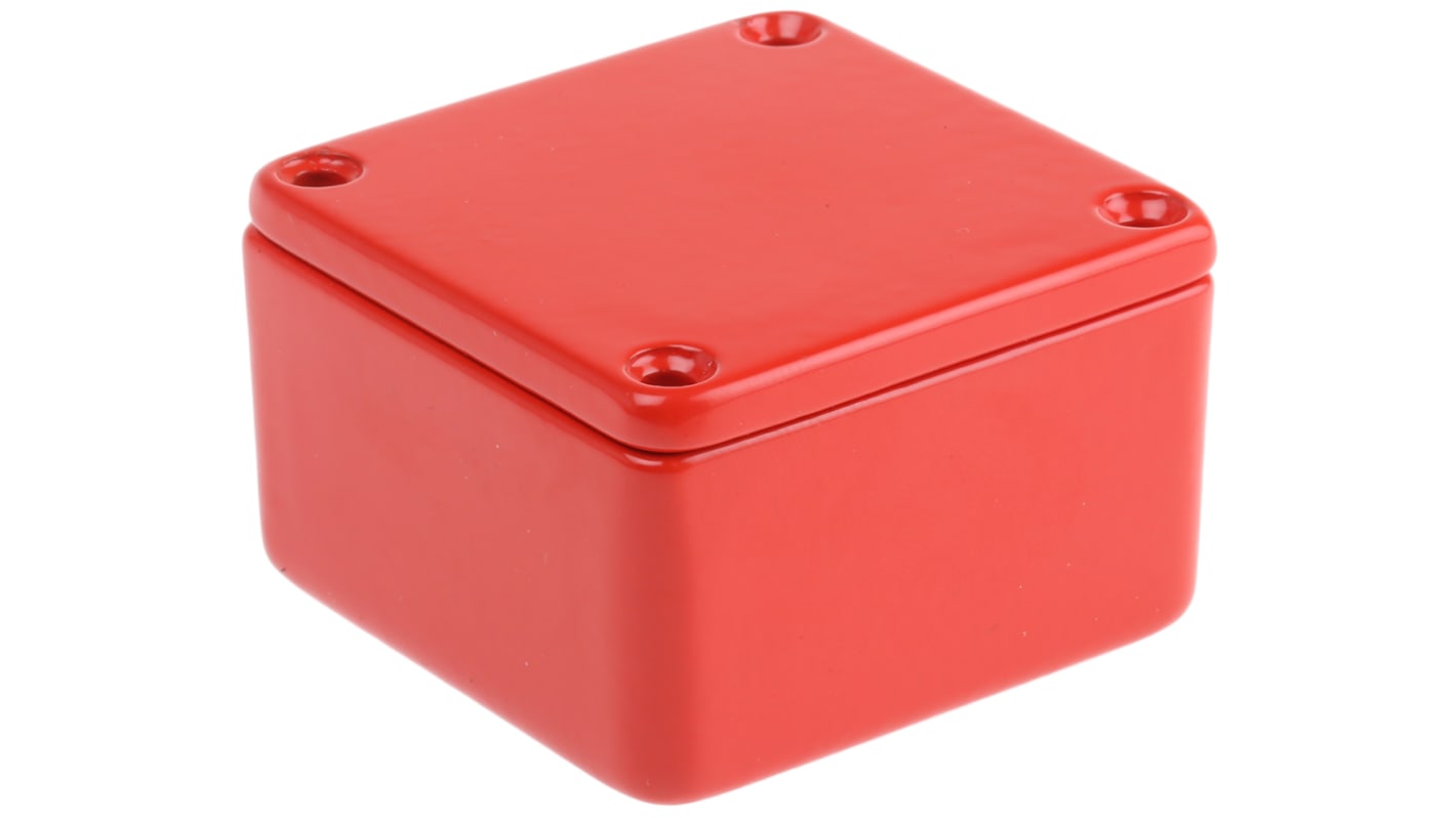 Caja CAMDENBOSS de Aluminio Presofundido Rojo, 50 x 50 x 31mm, IP54, Apantallada