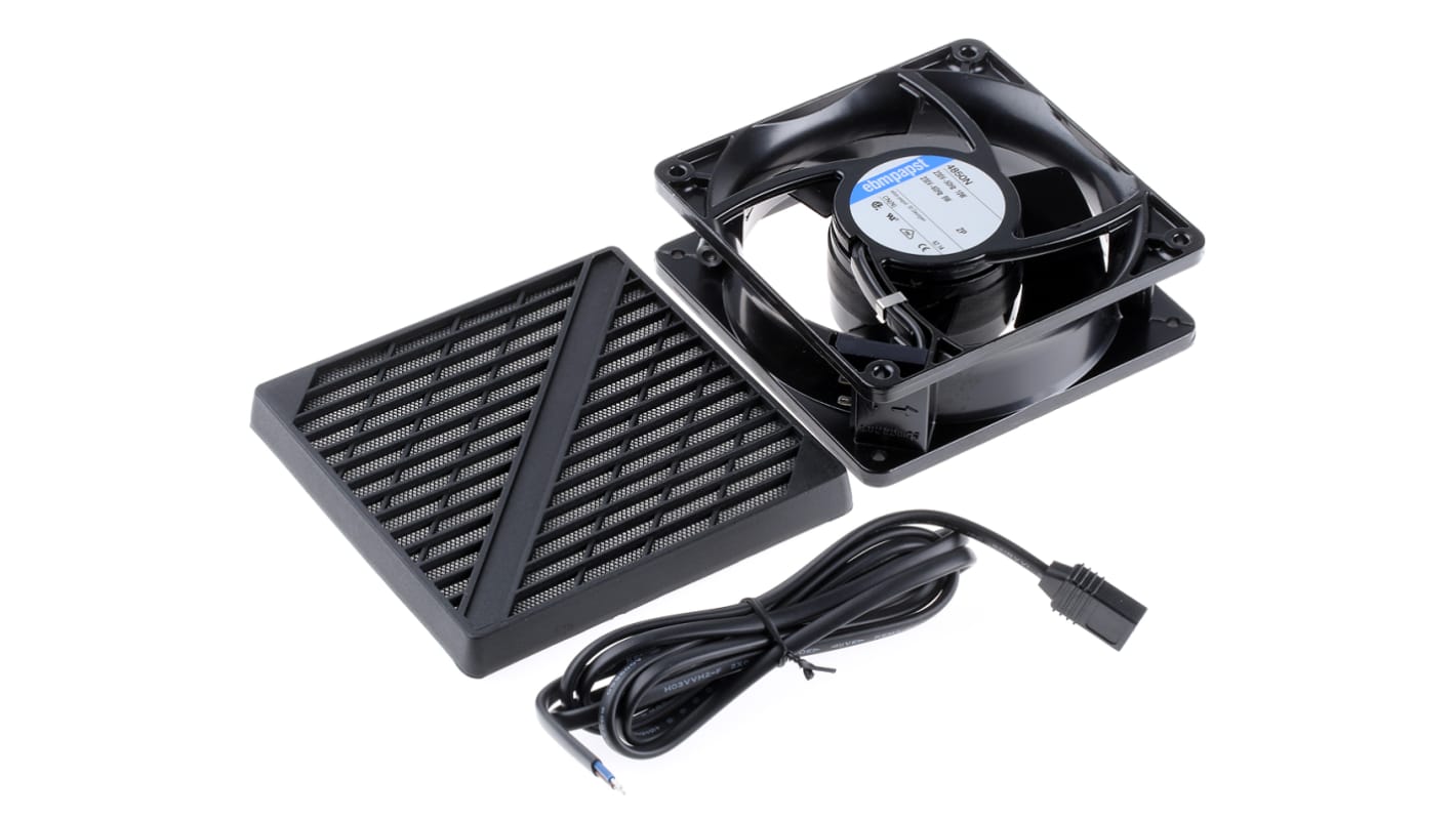 Kit de ventilateur axial 4000 N ebm-papst 230 V c.a., 100m³/h, 119 x 119 x 38mm, 10W