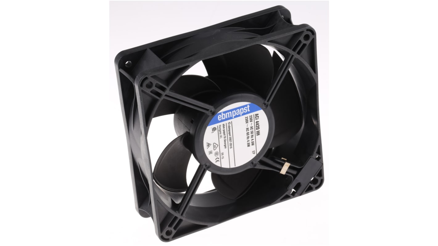 ebm-papst Axiális ventilátor készlet, 230 V AC, 119 x 119 x 38mm, 175m³/h, 3300rpm