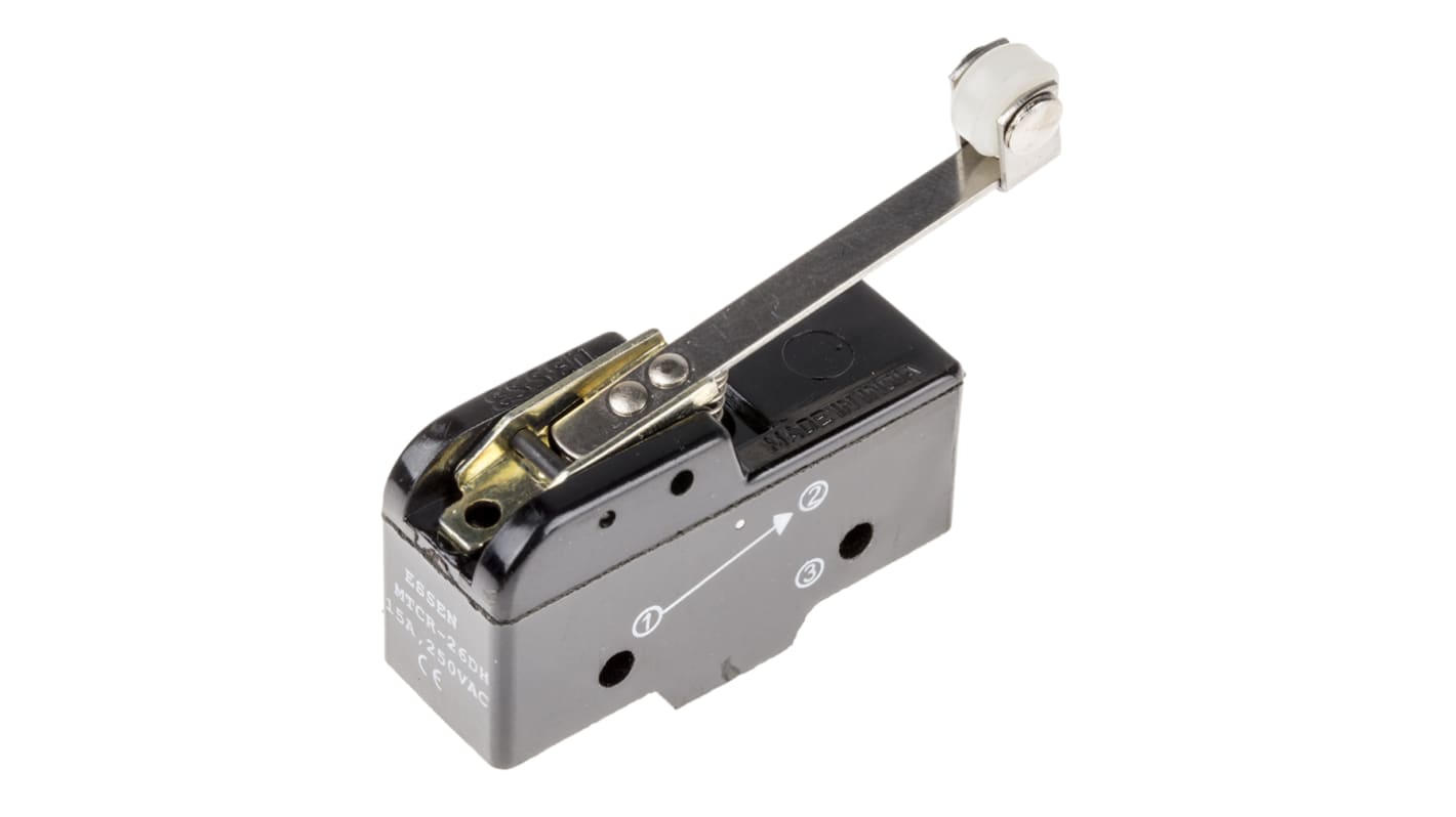 RS PRO Roller Lever Micro Switch, Screw Terminal, 15 A @ 250 V ac, SP-CO