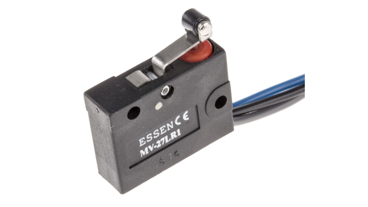 RS PRO Short Roller Lever Micro Switch, Cable Terminal, 5 A @ 250 V ac, SP-CO, IP67