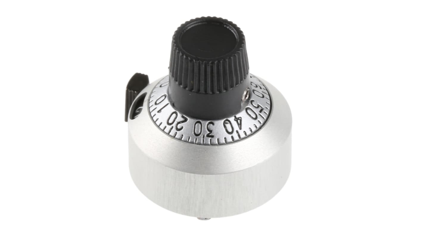 Bouton de potentiomètre Vishay, Axe de 6.35mm, Diamètre de 22.2mm, Cadran