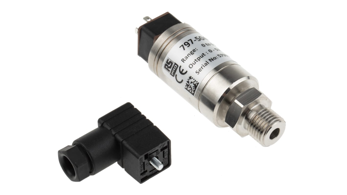 RS PRO G1/4 Relativ Drucksensor 0bar bis 6bar, Spannung 0 → 5 V, für Gas, Hydraulikflüssigkeit